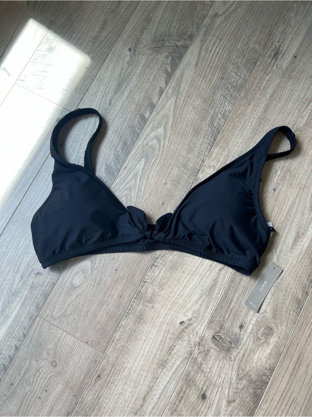 J Crew Black Triangle Bikini Top Size Large NWT!!!